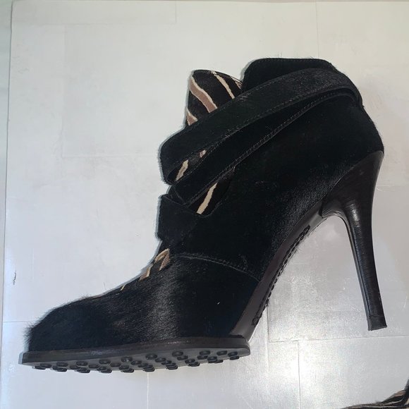 TOD'S Zebra-print calf hair leather ankle - Picture 3 of 8